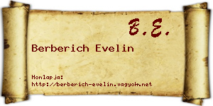 Berberich Evelin névjegykártya